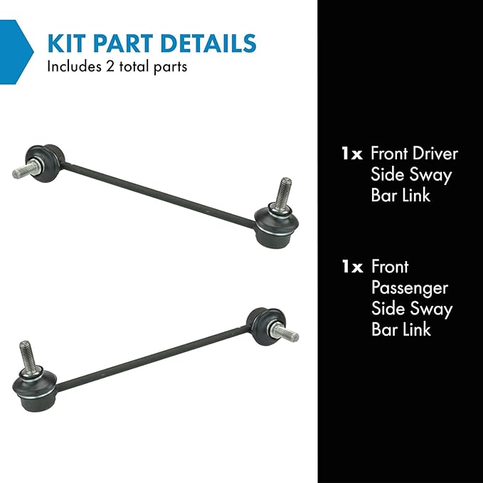 TRQ Front Sway Bar Stabilizer Link Set Compatible with 2001-2003 BMW 525i 1997-2000 528i 530i