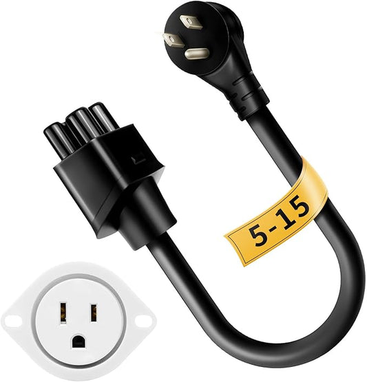 NEMA 5-15 Adapter for Tesla Gen 2 Mobile Connector, 120V 12A Household Outlet Charger Adapter, Portable Level 1 Charging for Tesla Model 3, S, X, Y - Safe and Durable (5-15P)
