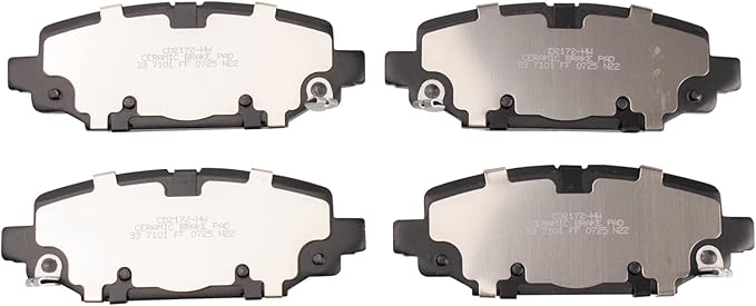TRQ Rear Brake Pads Ceramic Hardware Compatible with 2018-2020 Jeep Wrangler