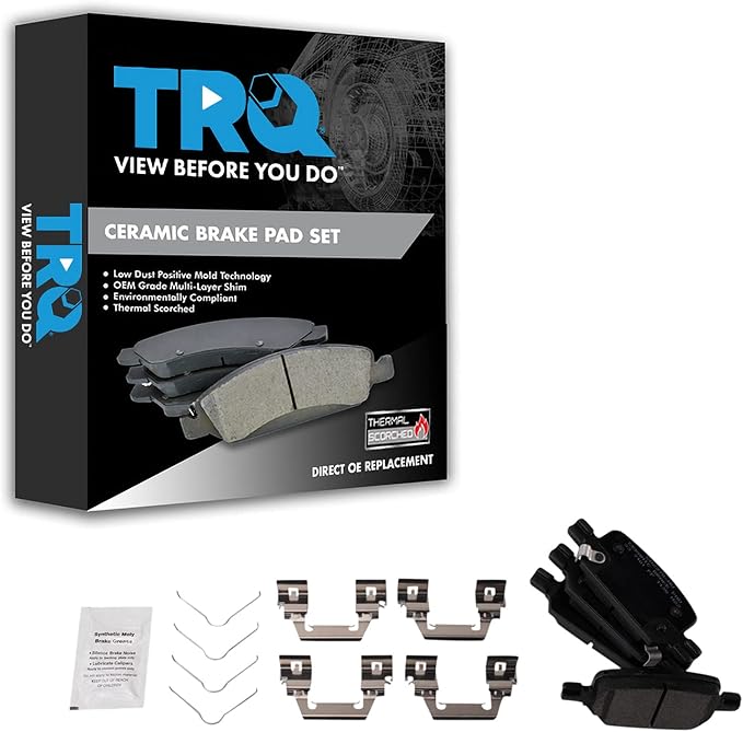 TRQ Rear Brake Pads Ceramic Compatible with 2021 Chevrolet Colorado 2021 GMC Canyon