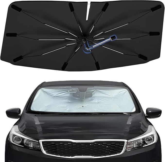 Windshield Sun Shade Umbrella for Kia Forte 2014-2018, Portable Sunshade for Car Front Window, Compact Auto Sun Shield Visor for UV Protection, Keep Car Cool Accessories