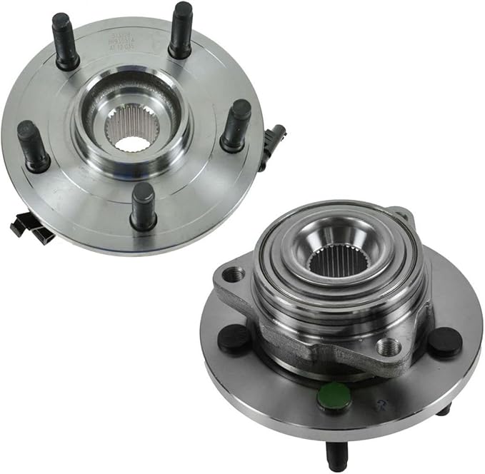 TRQ 2 Piece Front Wheel Bearing & Hub Assembly Set Compatible with 2005-2010 Dodge Dakota