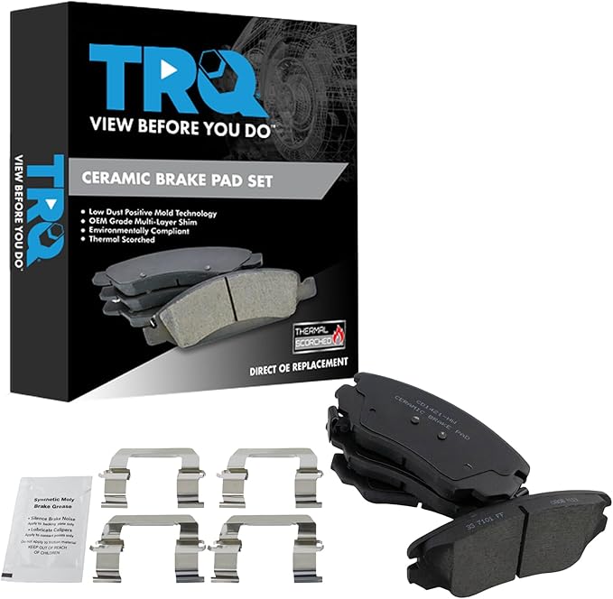 TRQ Front Posi Ceramic Brake Pad Kit Set for 9-5 / Allure/Cascada/Equinox/Impala/LaCrosse/Malibu/Malibu Limited/Regal/Terrain