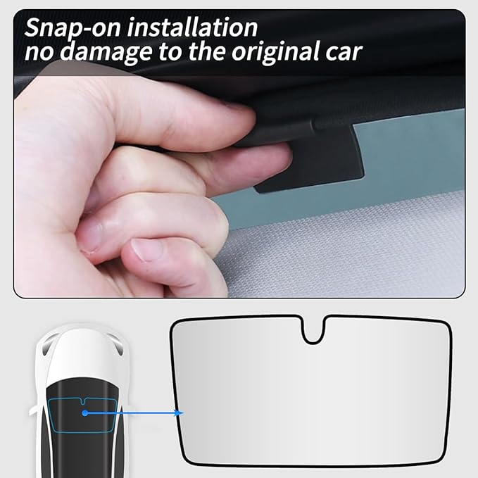 Roof Sunshade, Windshield Sunshade,Rear Windshield Sunshades,Glass Sunroof Shade UV Sun Blocking Heat Shade Comptatible with Tesla Model X (Windshield Sunshade 2022-2026)
