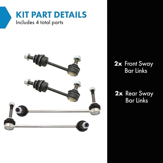 TRQ Front & Rear Sway Bar Stabilizer Link Set Compatible with 2007-2018 BMW X5 2008-2019 X6