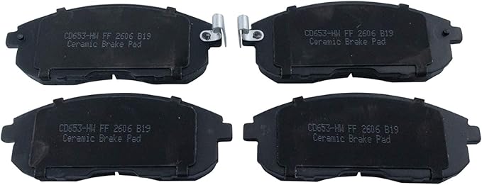 TRQ Front Brake Pads Ceramic Hardware Wear Sensor Compatible with 1999-2001 Infiniti G20 1996-1999 I30 1993-2001 Nissan Altima 1989-1999 Maxima 2000-2006 Sentra 1999-2001 Altra EV