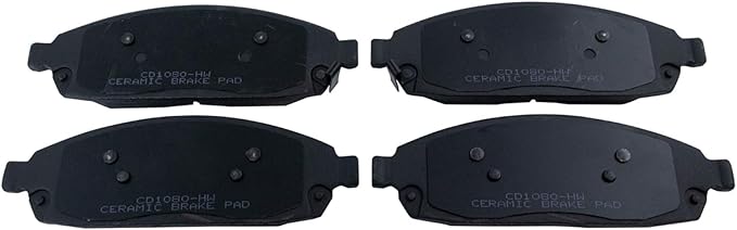 TRQ Front Brake Pads Ceramic Hardware Wear Sensor Compatible with 2006-2010 Jeep Commander 2005-2010 Grand Cherokee