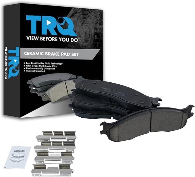 TRQ Front Brake Pads Ceramic Compatible with 2006-2008 Dodge Ram 1500 2003-2008 2500 3500