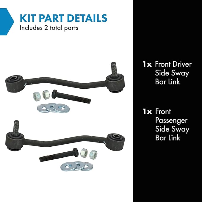 TRQ Front Driver and Passenger Side Sway Bar Link Set 2 Piece Compatible with 99 Ford F-250 4 Wheel Drive 99 F-350 4 Wheel Drive 99 F-450 4 X 4 99 F-550 4 X 4