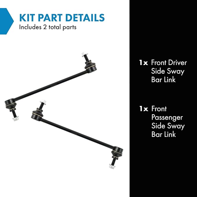 TRQ Front Driver and Passenger Side Sway Bar Link Set 2 Piece Compatible with 13-16 Dodge Dart 15 Chrysler 200 16-17 200 LX 16-17 200 C Front Wheel Drive 16-17 200 Limited