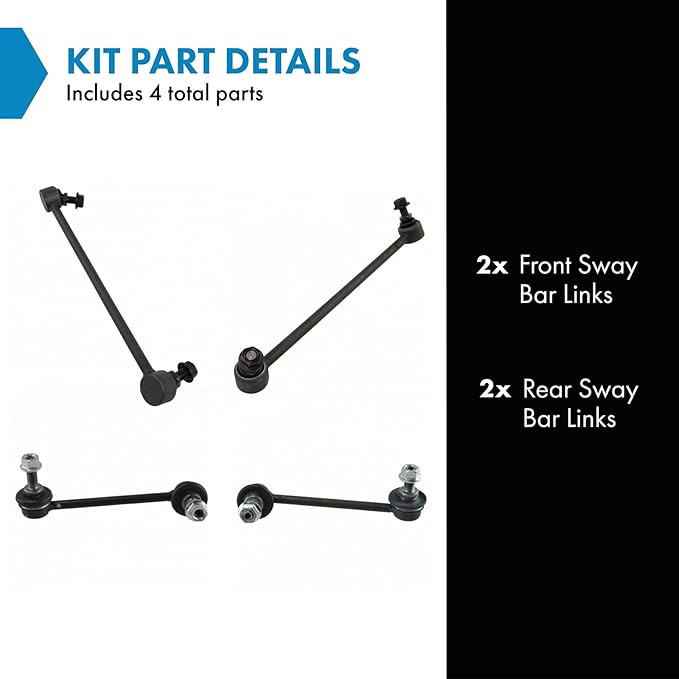 TRQ Front and Rear Sway Bar Link Set Compatible with 2013-2017 Honda Accord 2015-2019 Acura TLX