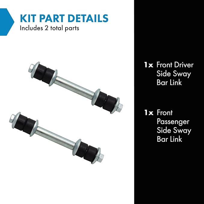 TRQ Front Driver and Passenger Side Sway Bar Link Set 2 Piece Compatible with 1993-1998 Toyota T100 4 Wheel Drive