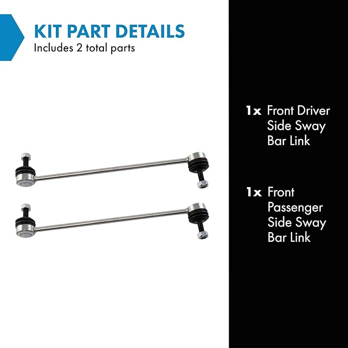 TRQ Front Driver and Passenger Side Sway Bar Link Set 2 Piece Compatible with 07-16 Volvo S80 08-10 V70 08-16 XC70 10-17 XC60 11-17 S60 15-17 V60 15-17 V60 Cross Country