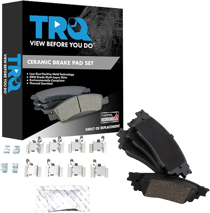 TRQ Rear Premium Posi Ceramic Brake Pad Set for Lexus NX200t NX300h SUV Truck