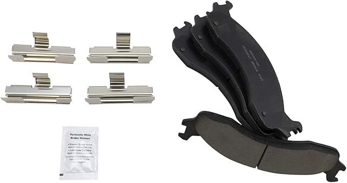 TRQ Front Posi Ceramic Brake Pad Kit Set for B2500 / E250 Van E350 Super Duty E450 F250 Truck F350 Ram 2500 3500