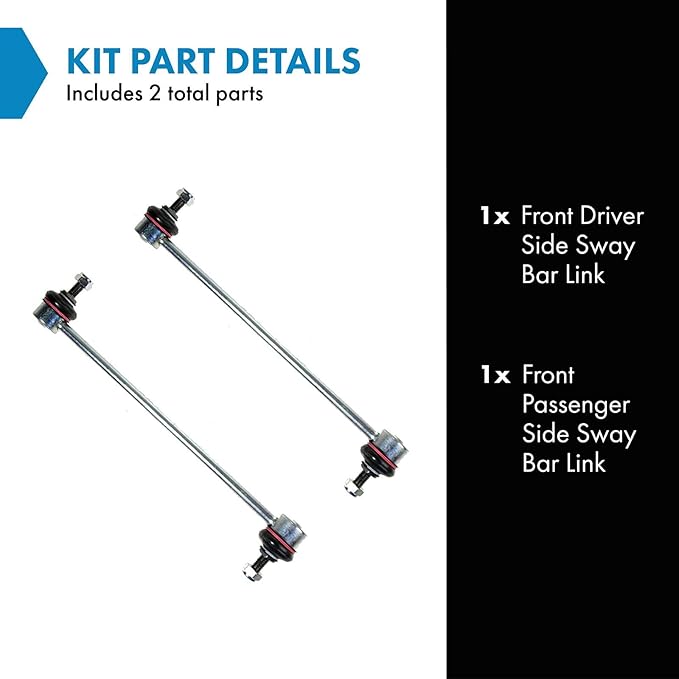 TRQ Front Driver and Passenger Side Sway Bar Link Set 2 Piece Compatible with 1993-1997 Volvo 850 1998-2004 C70 1998-2000 S70 1998-2000 V70
