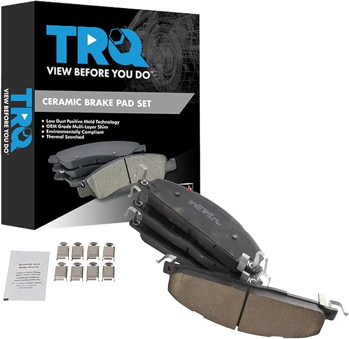 TRQ Rear Brake Pads Ceramic Compatible with 2009-2010 Dodge Ram 2500 3500 2012 1500 2011-2018
