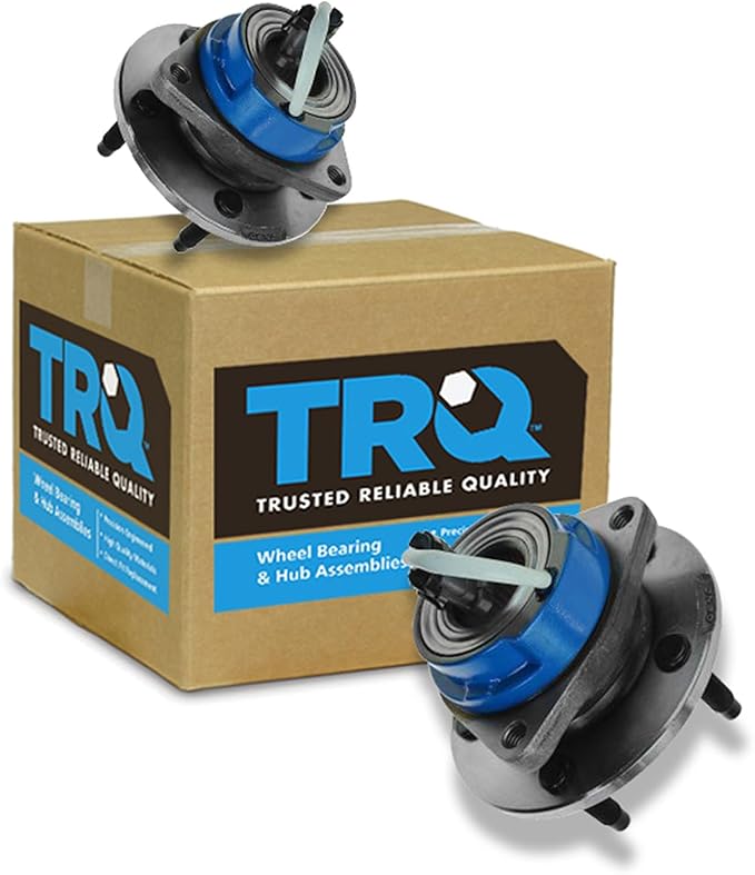 TRQ Front Left and Right Wheel Bearing and Hub Assembly Set 2 Piece Compatible with 00-08 Chevrolet Impala with 4 Wheel ABS Brakes 09-13 Impala 14-16 Impala Limited 06-11 Buick Lucerne