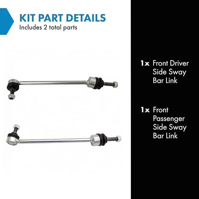 TRQ Front Driver and Passenger Side Sway Bar Link Set 2 Piece Compatible with 2009-2014 Mercedes-Benz CL550 2012-2013 S350 2007-2013 S550
