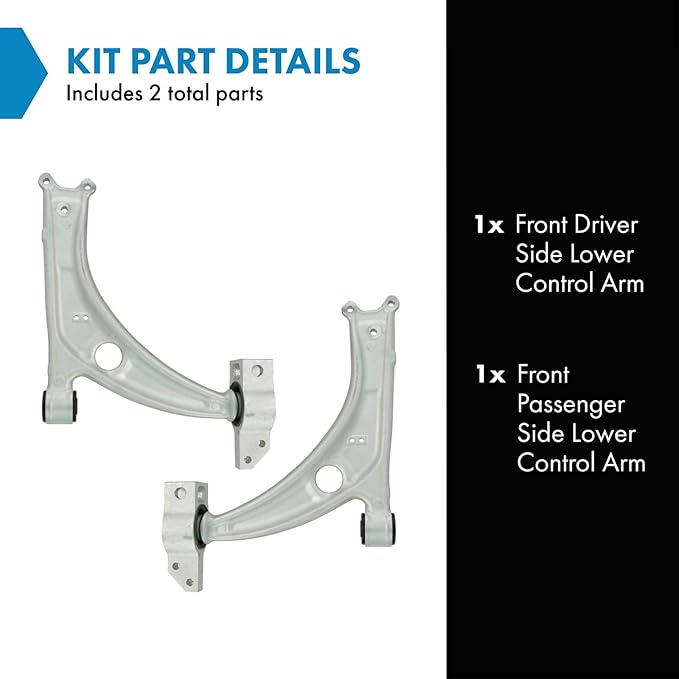 TRQ Front Lower Control Arm Driver and Passenger Side Aluminum Compatible with 2009-2017 Volkswagen CC 2006-2010 Passat 2009-2016 Tiguan