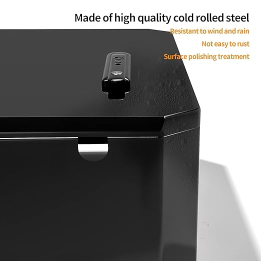 Wall-Mounted 1.2mm Cold Rolled Steel Electric Vehicle Charging Protection Box for Tesla, Waterproof Indoor/Outdoor Enclosure with Lock | Seamless One-Piece Design (Black)