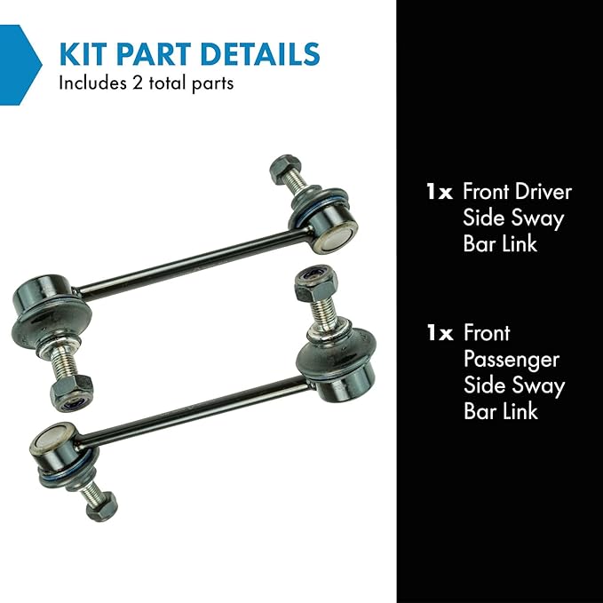 TRQ Front Driver and Passenger Side Sway Bar Link Set 2 Piece Compatible with 11-12 Ford Fusion 2010 Fusion S 10-12 Lincoln MKZ 10-11 Mercury Milan 2009 Lincoln MKZ From 2/04/09 Production Date