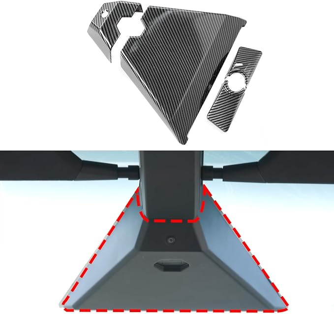 Barong for Tesla Cybertruck Accessoriess Interior Stickers Car Front Roof Camera Cover Trim Frame Decal Carbon Fiber Pattern