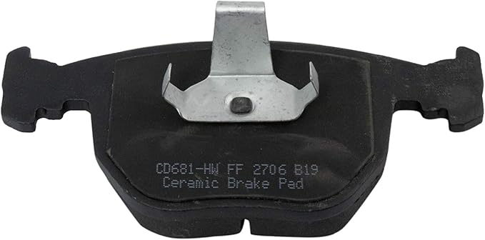 TRQ Front Brake Pads Ceramic Hardware Compatible with 1995-2001 BMW 740iL 1995-2001 740i 1997-2003 540i 2001-2003 530i 2000-2003 M5 2000-2006 X5