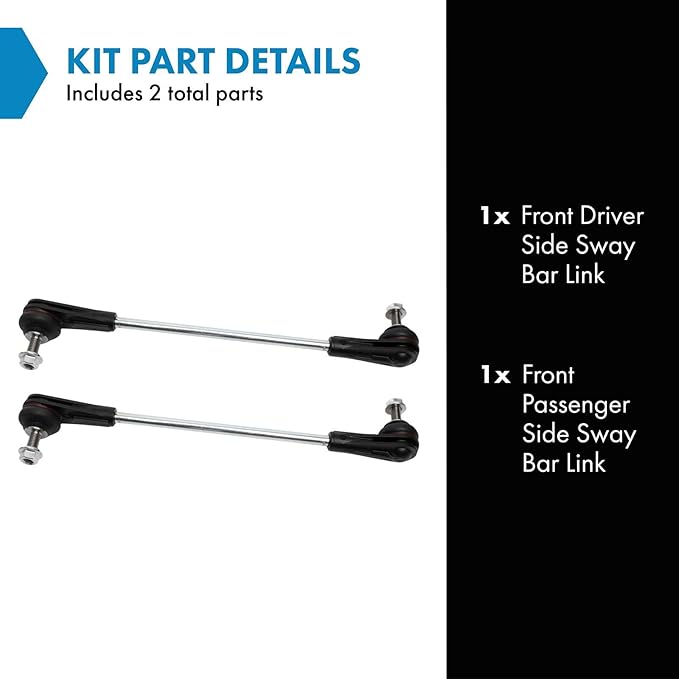 TRQ Front Driver and Passenger Side Sway Bar Link Set 2 Piece Compatible with 20-21 BMW 228i xDrive Gran Coupe 20-21 M235i xDrive Gran Coupe 16-21 X1 18-21 X2 16-22 Mini Cooper Clubman