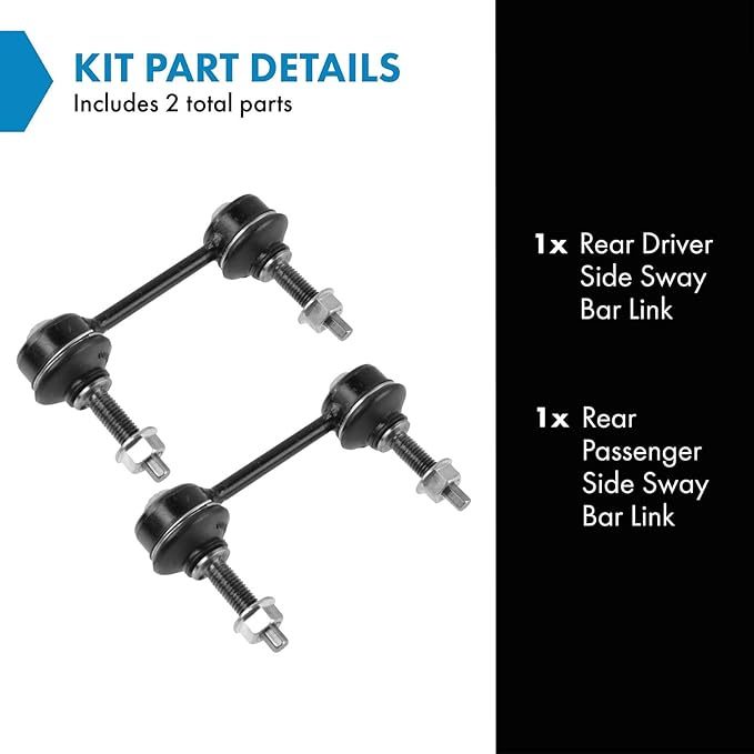 TRQ Rear Driver and Passenger Side Sway Bar Link Set 2 Piece Compatible with 1994-2004 Ford Mustang