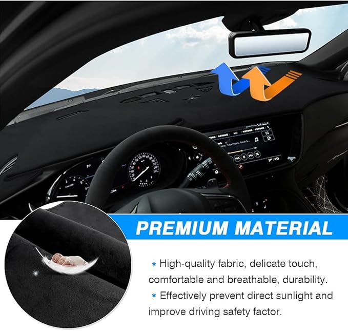 Autorder Dashboard Cover Mat for 2021-2023 Buick Envision Accessories Dash Cover Flannel Dash Mat Sunshade Glare UV Rays Protector (Left Hand Drive with HUD)