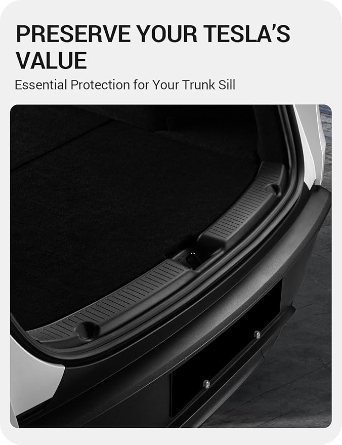 BASENOR Rear Bumper Guard for 2025 2026 Tesla Model Y Juniper TPE Trunk Sill Guard Protector [Proprietary Design] Model Y Juniper Accessories (Premium & Performance 2025/2026) Black