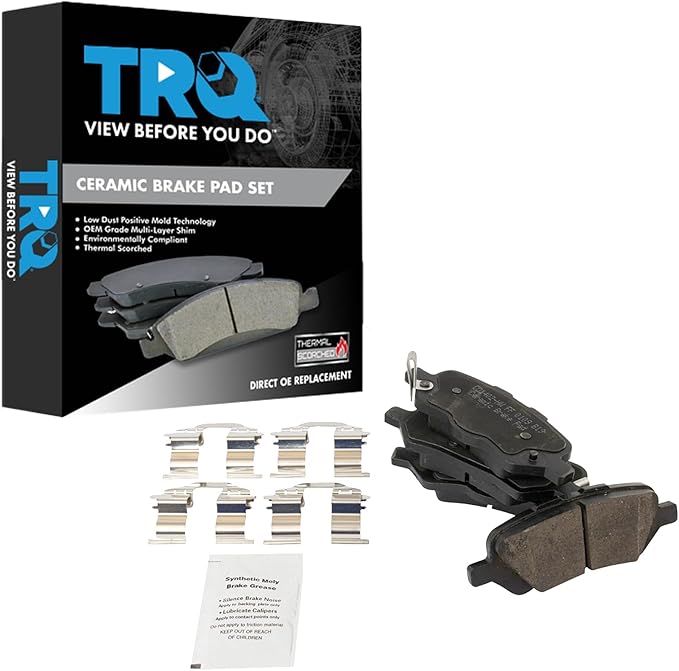 TRQ Rear Brake Pads Ceramic Compatible with 2009-2015 Toyota Venza