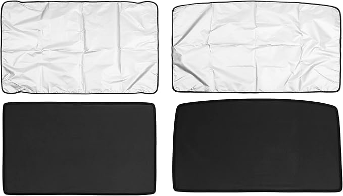 X AUTOHAUX Glass Roof Sunroof Shade Cover Window Sun Shade Coated Cloth Set for Tesla Model S Top Roof