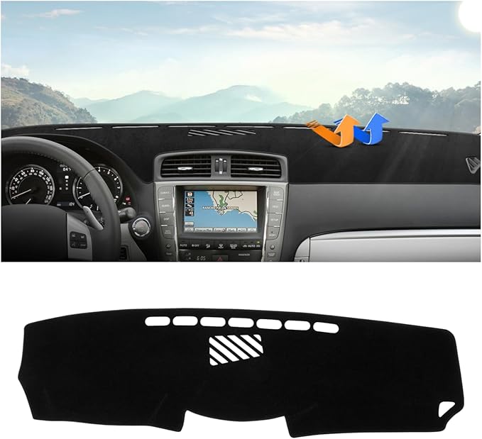 Autorder Dashboard Cover Mat for Lexus IS250 IS350 2006-2011 2012 2013 Accessories Dash Cover Upgrade Flannel Dash Mat Sunshade Glare UV Rays Protector