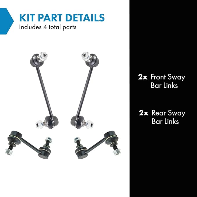 TRQ Front & Rear Sway Bar Stabilizer Link Set Compatible with 2009-2013 Mazda 6