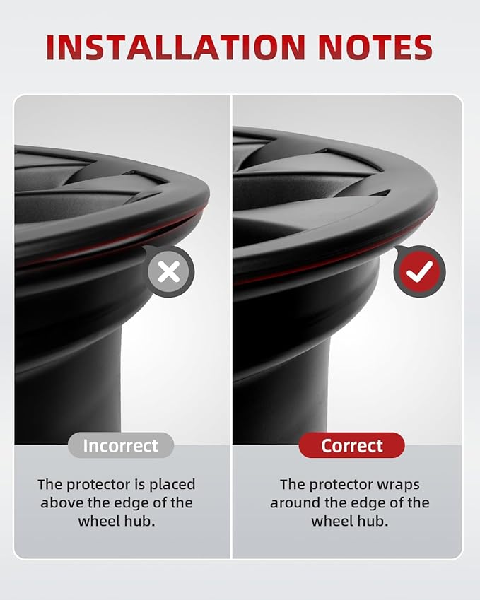 Model Y All-in-one Wheel Rim Protector for Tesla Model Y 20'' Uberturbine Wheel - Strips for Curb Rash Prevention - Set of 4 Rim Protector Easy to Install(Matte Black,20'')