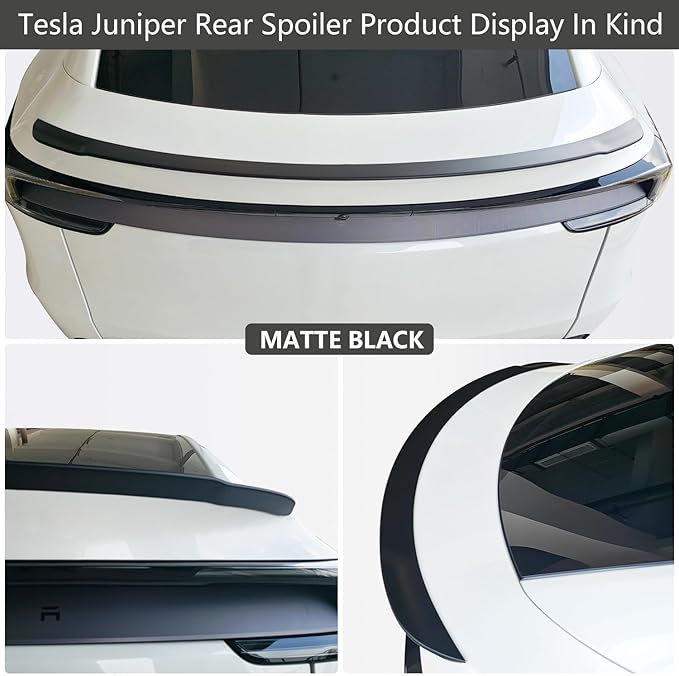 ABS Spoiler for 2025 2026 Tesla Model Y Juniper Rear Spoiler Rear Trunk Spoiler Sport & Performance Type Rear Spoiler Wings Tesla Model Y Juniper Accessories (Matte Black)