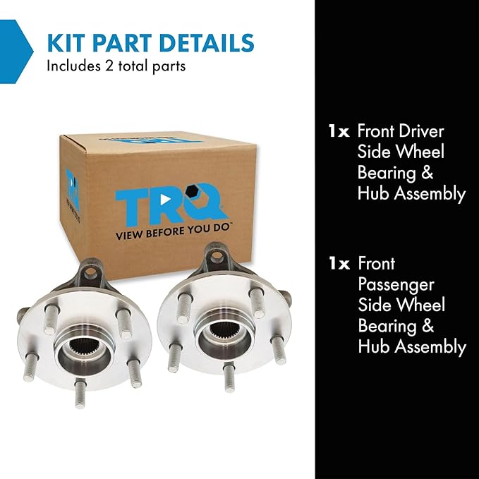 TRQ Front Left and Right Wheel Bearing and Hub Assembly Set 2 Piece Compatible with 13-20 Lexus GS350 AWD 06-15 IS250 AWD 15-19 IS350 AWD 2020 IS350 AWD 18-19 IS300 V6 3.5L 20-22 RC300 V6 3.5L