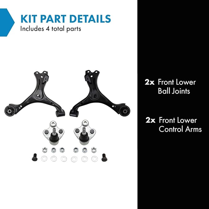 TRQ Front Left and Right Lower Control Arm with Ball Joint Set 4 Piece Compatible with 2012-2015 Honda Civic 2013-2015 Acura ILX