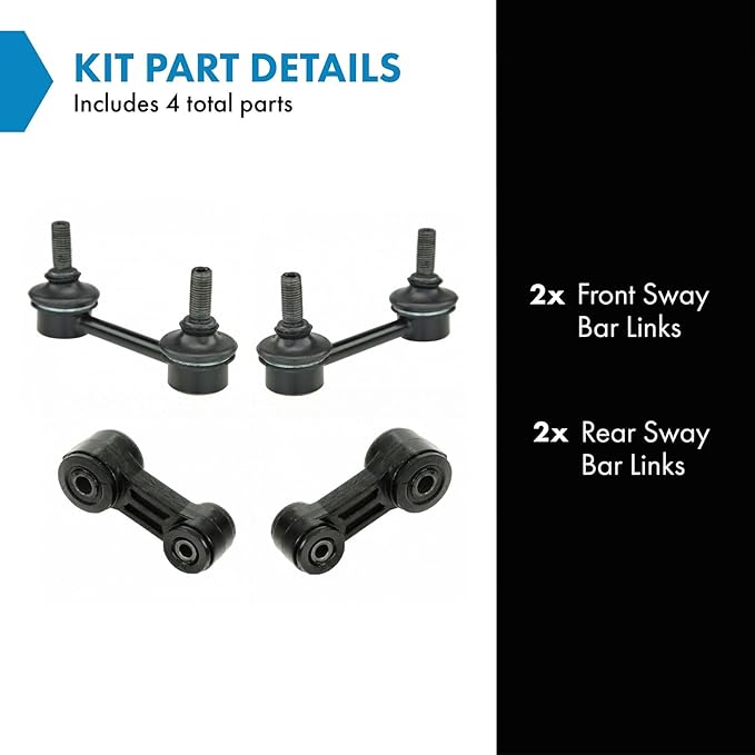 TRQ Front & Rear Sway Bar Stabilizer Link Set Compatible with 2000-2004 Subaru Legacy Outback