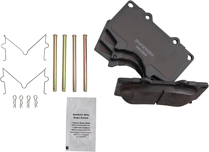 TRQ Front Brake Pads Ceramic Hardware Compatible with 2010-2022 Lexus GX460 2003-2009 GX470 2003-2022 Toyota 4Runner 2007-2014 FJ Cruiser 2001-2007 Sequoia 2005-2022 Tacoma 2000-2006 Tundra