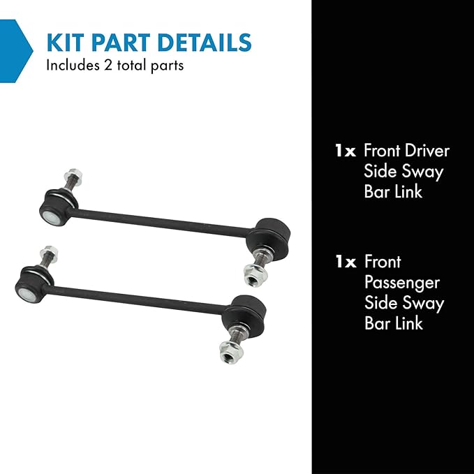 TRQ Front Sway Bar Stabilizer Link Set Compatible with 2014-2020 Tesla S