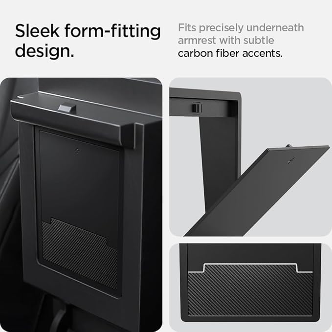 Spigen One-Tap Hidden Storage Box for Tesla Model Y (2020-2024) & Model 3 (2017-2023) [Not for Model Y Juniper (2025/26) and Model 3 Highland (2024/25)]