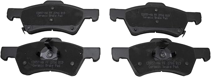 TRQ Front Brake Pads Ceramic Hardware Compatible with 2001-2007 Chrysler Town Country 2001-2007 Caravan 2001-2007 Grand Caravan
