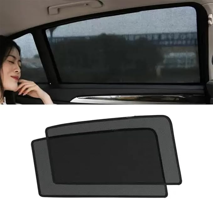Car Side Window Sun Shades Fit for Tesla Model 3 Huan 2024-2026,Breathable Mesh Car Curtains Protection Heat and UV & Privacy for Baby Sleeping Camping,2Pcs-Rear Window