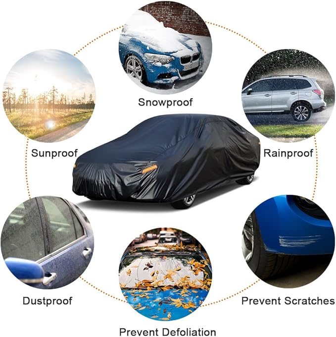 Kayme 7 Layers Car Cover Custom Fit for Audi TT TTS TTRS (1998-2025) Waterproof All Weather for Automobiles, Outdoor Full Cover Rain Sun UV Protection.