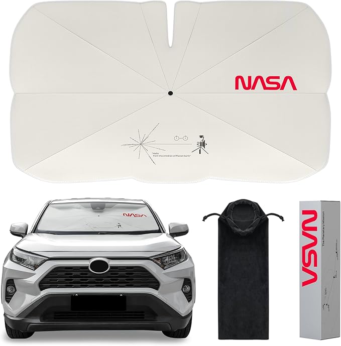 HALOBLK Reinforced Triple-Coated Windshield Sunshade Umbrella of The NASA Voyager-2 Mission Edition Designed for Car