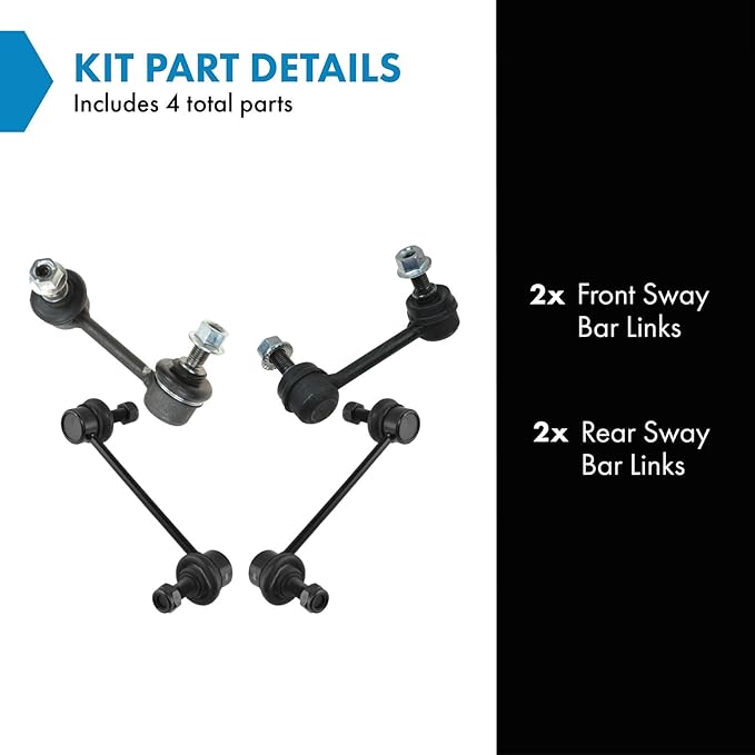 TRQ Sway Bar Stabilizer Link Set Front & Rear Compatible with 97-01 Prelude