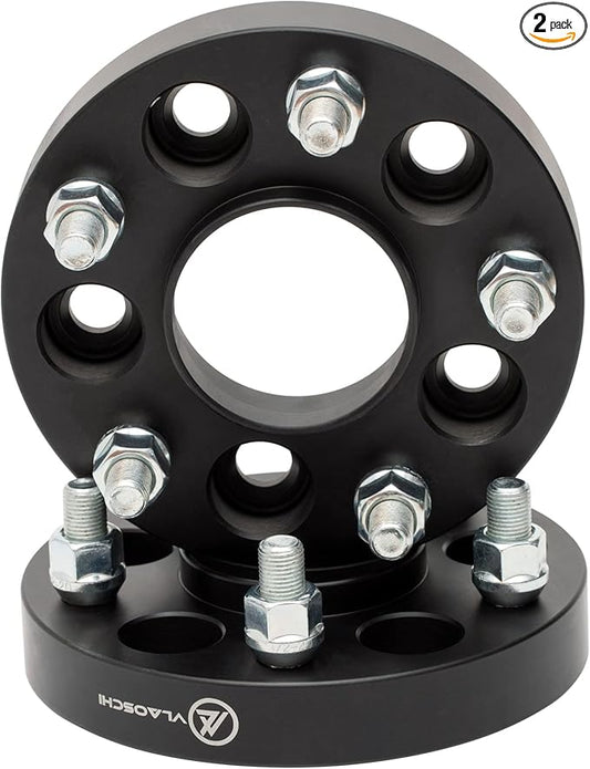 Black Forged 5x4.5 Hubcentric Wheel Spacers 25mm with 14x1.5 Studs 64.1mm Hub Bore Compatible with Tesla for 2017-2023 Model 3 | 2020 2021 2022 2023 Model Y - Pack of 2